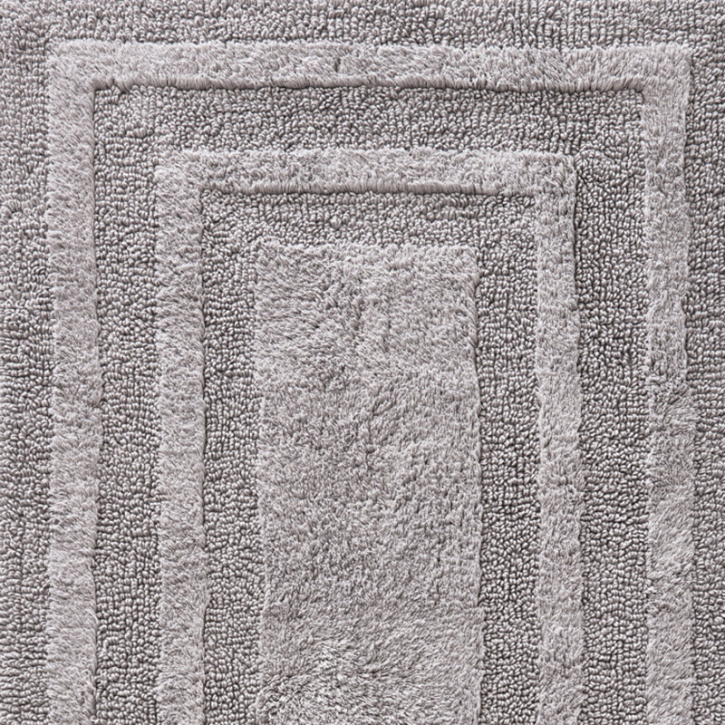 Gray Cotton Tufted Bath Runner Rug with Non-Skid Backing