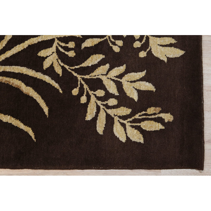 Transitional Hand-Spun Afghan Wool 10' x 14' Black Area Rug