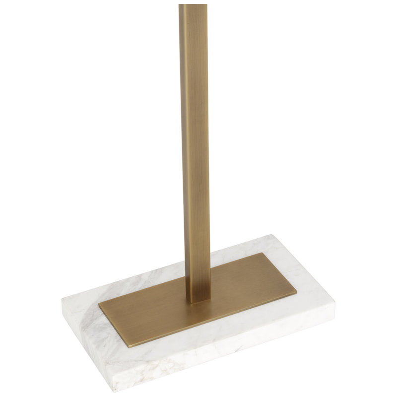 Oculus Warm Brass 62.75'' Column Floor Lamp with Oyster Linen Shade