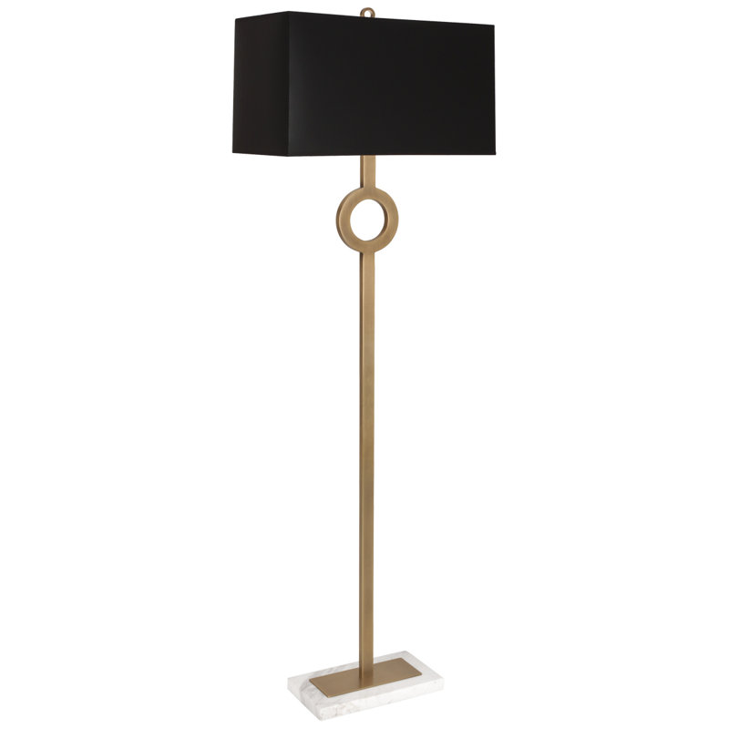 Oculus 62.75'' Warm Brass and Marble Floor Lamp