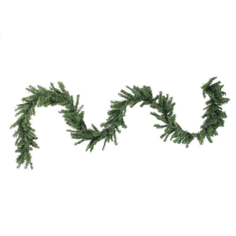 Green 9' Artificial Pine Christmas Garland with Bendable Wire