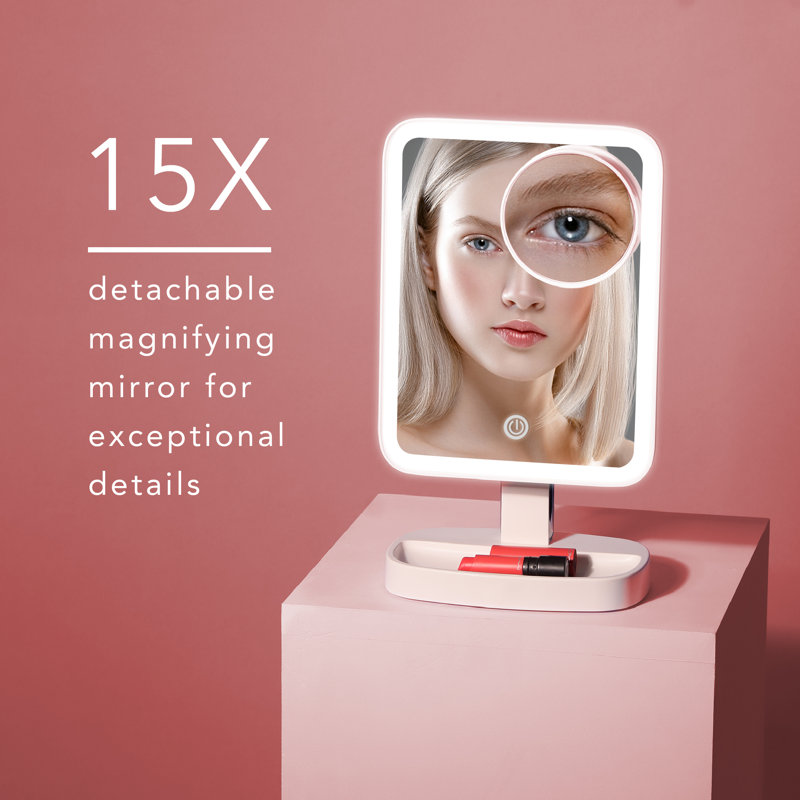White LED Makeup Vanity Mirror with 15x Magnification