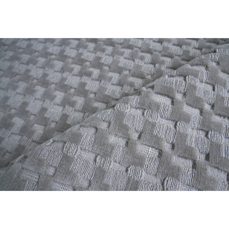 Handmade Dark Taupe Wool Geometric Rectangular Area Rug