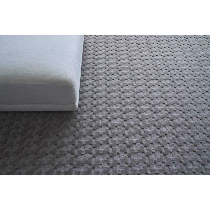 Handmade Dark Taupe Wool Geometric Rectangular Area Rug