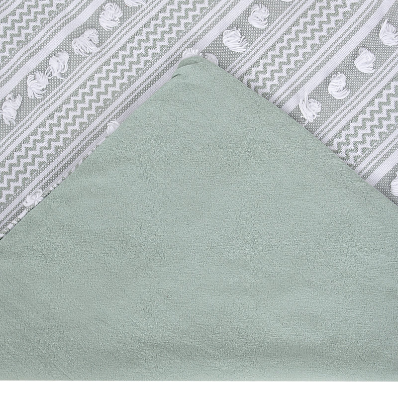 Full Teal Cotton Tufted Comforter Set with Shams