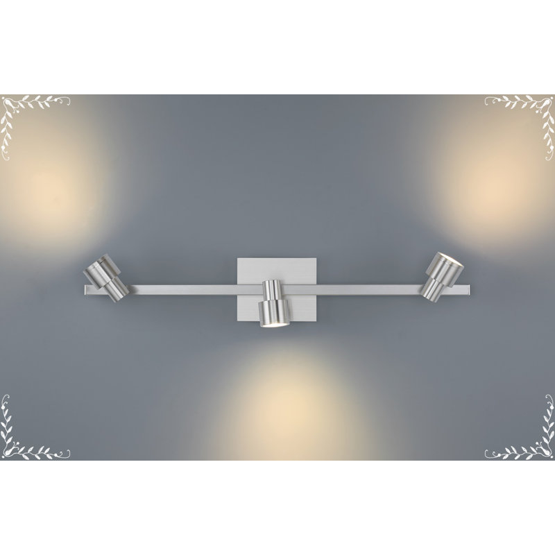 Lincoln Brushed Steel 3-Light LED Track Fixture