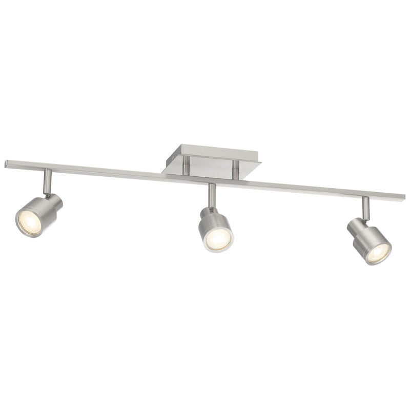 Lincoln Brushed Steel 3-Light LED Track Fixture