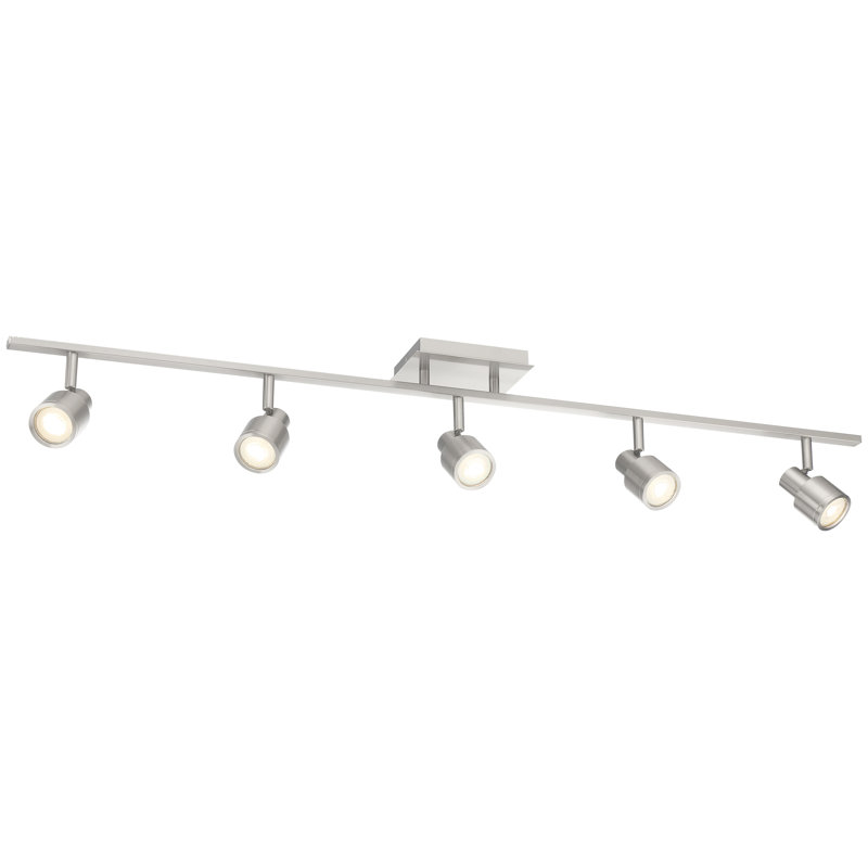 Lincoln Brushed Steel 5-Light LED Track Head
