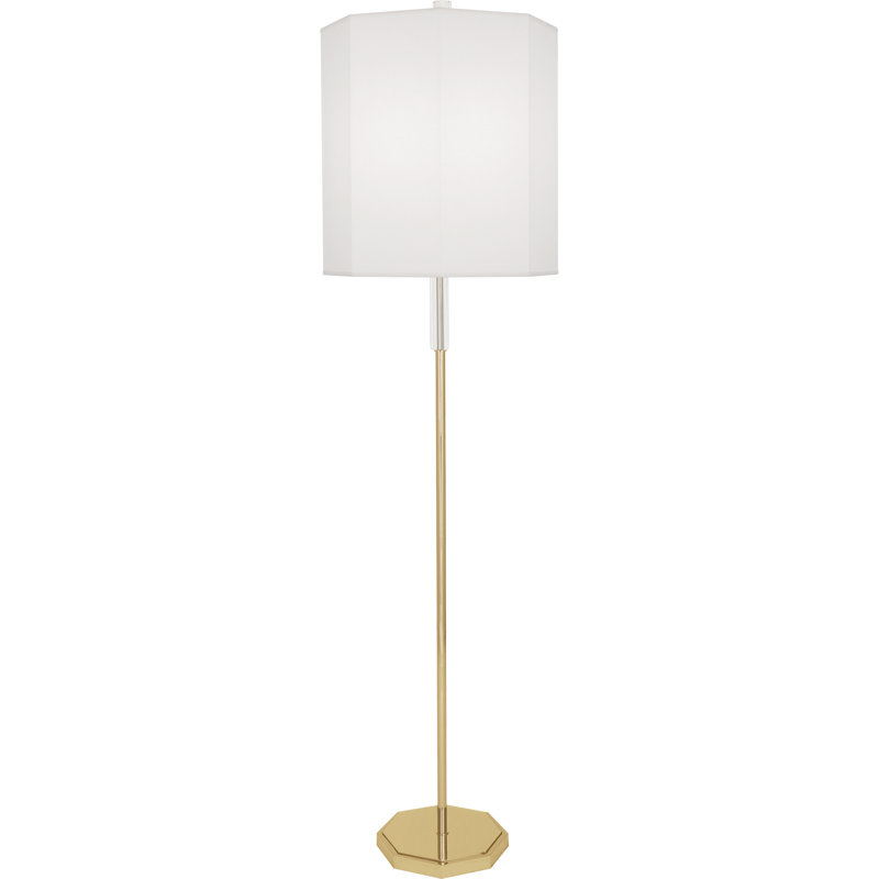 Kate 66.25'' Modern Brass Floor Lamp with Ascot White Shade