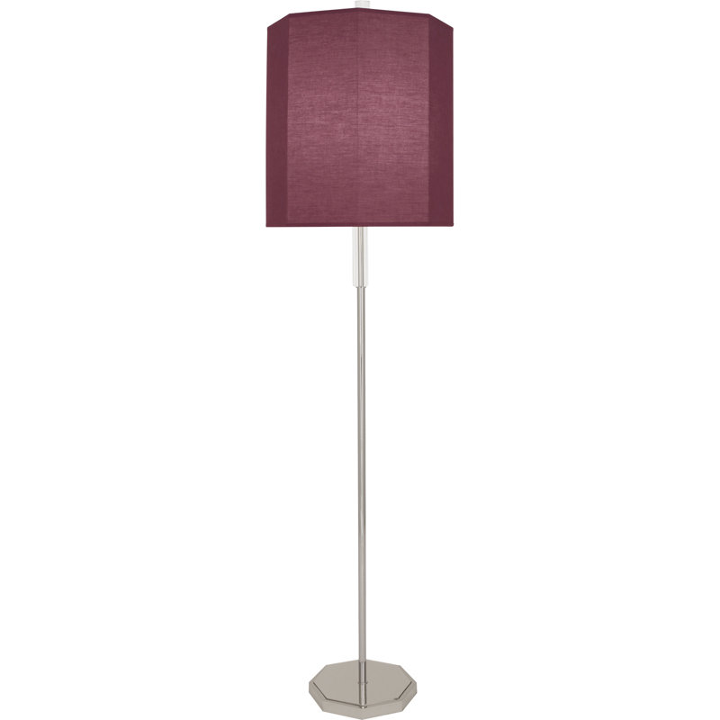 Kate 66.25'' Polished Nickel Floor Lamp with Vintage Wine Shade