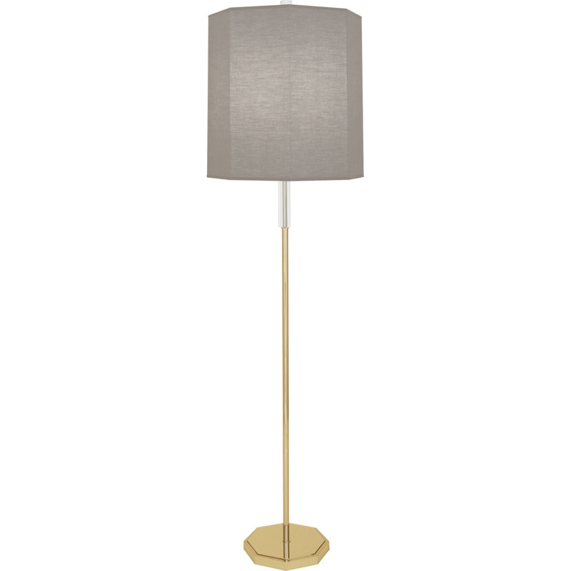 Kate 66'' Minimalist Silver Floor Lamp with Crystal Accent