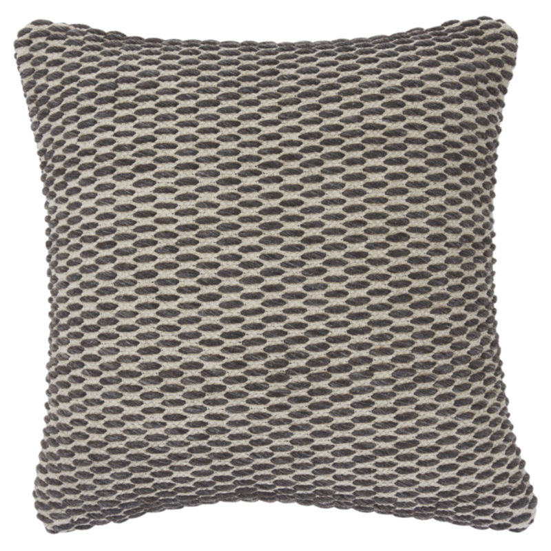 Gray and Natural Woven 20" Contemporary Throw Pillow