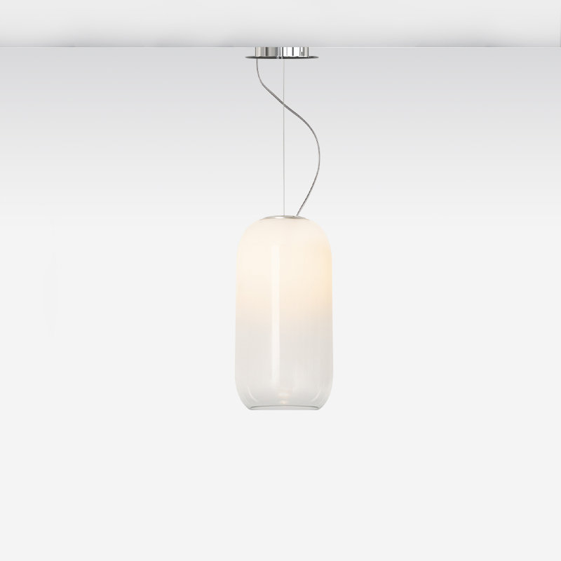 Bjarke Ingels Group Mini Gople Handblown Glass Pendant in Chrome