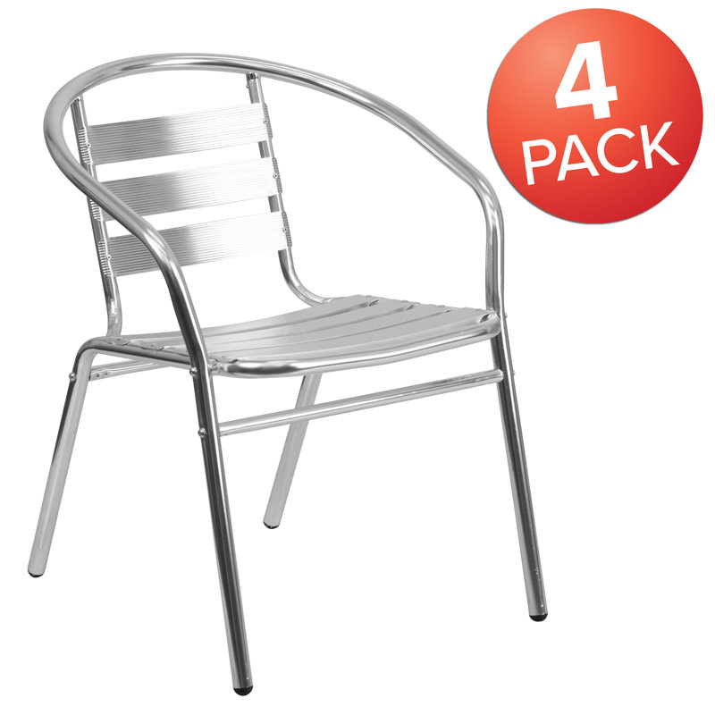 Lila Modern Aluminum Lightweight Outdoor Dining Armchair - Stackable