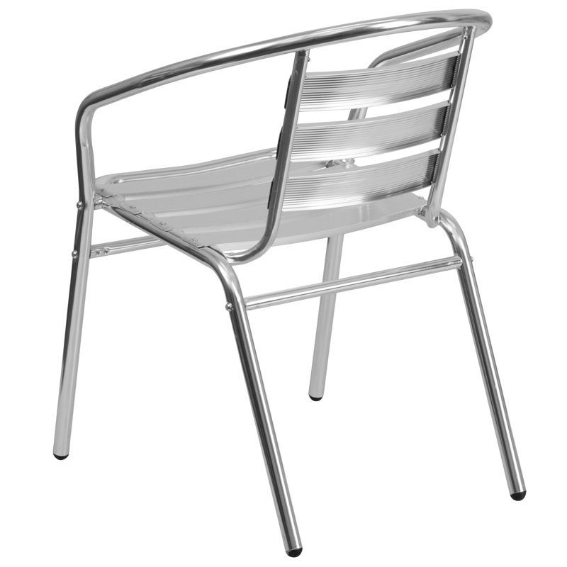 Lila Modern Aluminum Lightweight Outdoor Dining Armchair - Stackable