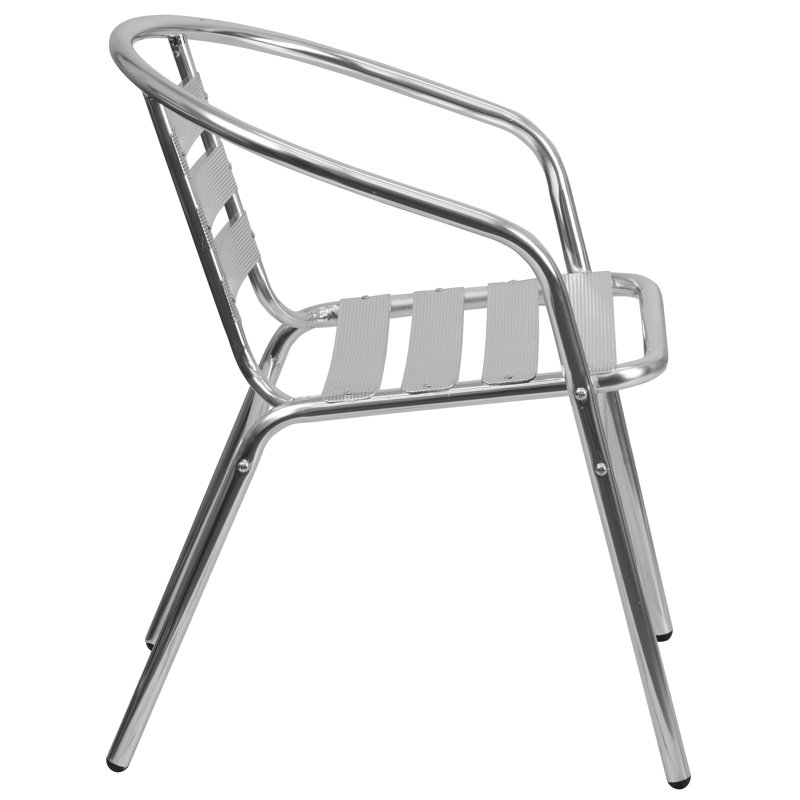 Lila Modern Aluminum Lightweight Outdoor Dining Armchair - Stackable
