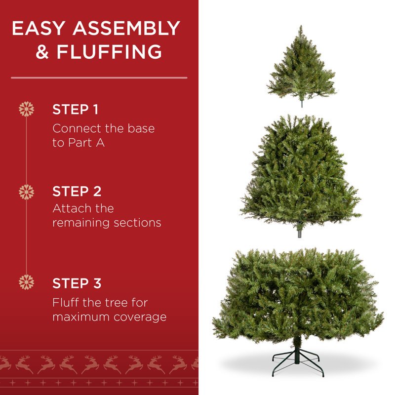 9' Pre-Lit Frosted Full Fir Artificial Christmas Tree with Steel Stand