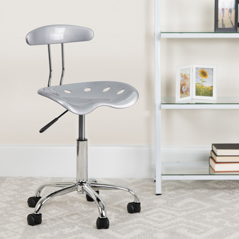 Elliott Compact Swivel Task Chair with Chrome Tractor Seat