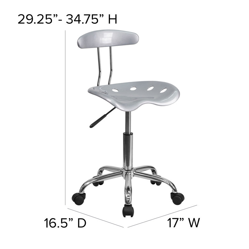 Elliott Compact Swivel Task Chair with Chrome Tractor Seat