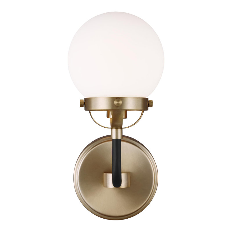 Elegant Satin Bronze Dimmable Wall Sconce with Etched White Shade