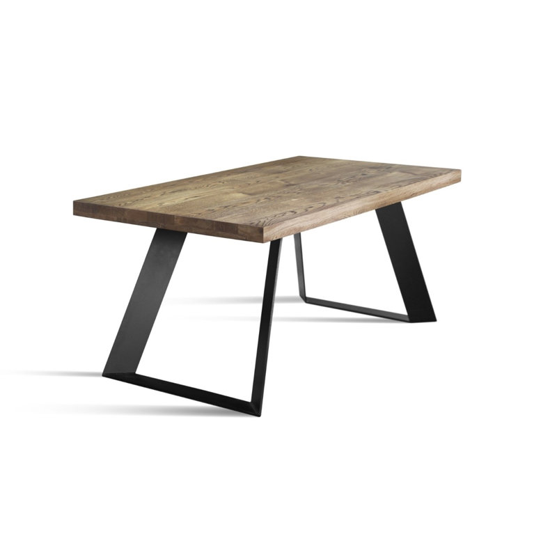 Kastle 86'' Solid Wood Dining Table with Metal Legs