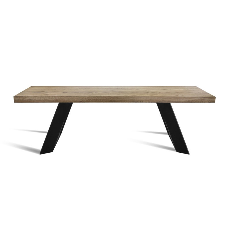 Kastle 86'' Solid Wood Dining Table with Metal Legs