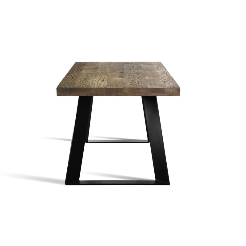 Kastle 86'' Solid Wood Dining Table with Metal Legs