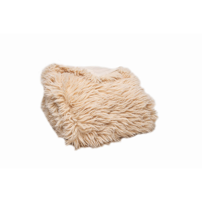 Luxe Tibetan Fleece 50" x 60" Faux Fur Throw Blanket