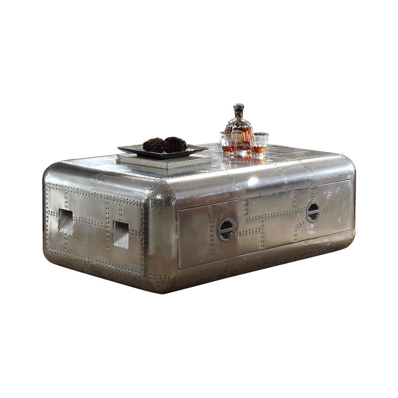 Brancaster Aluminum Rectangular Coffee Table with Storage