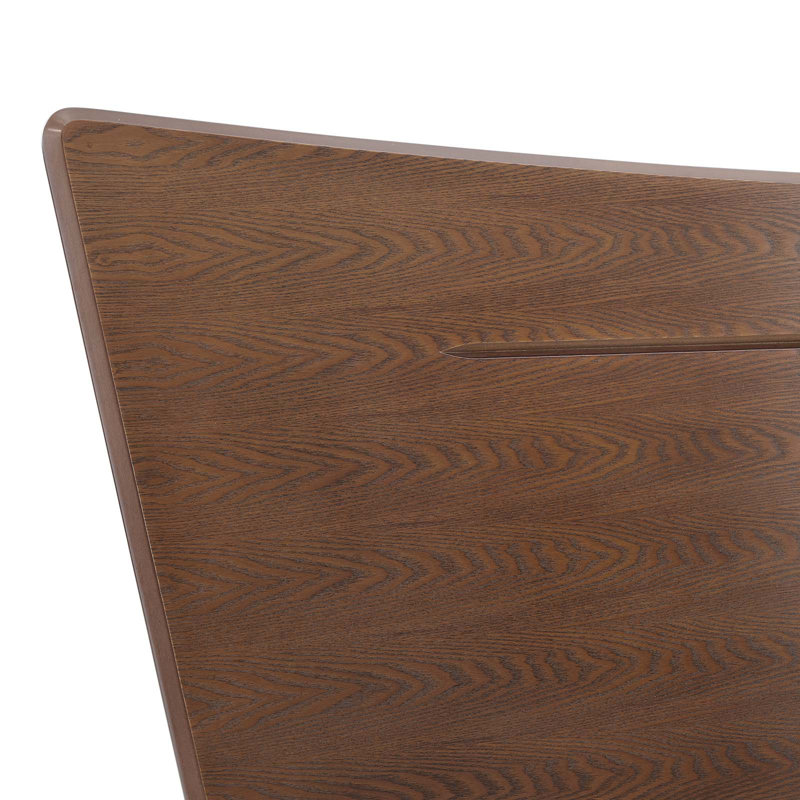 Astra Mid-Century Walnut Full Platform Bed with Wood Headboard