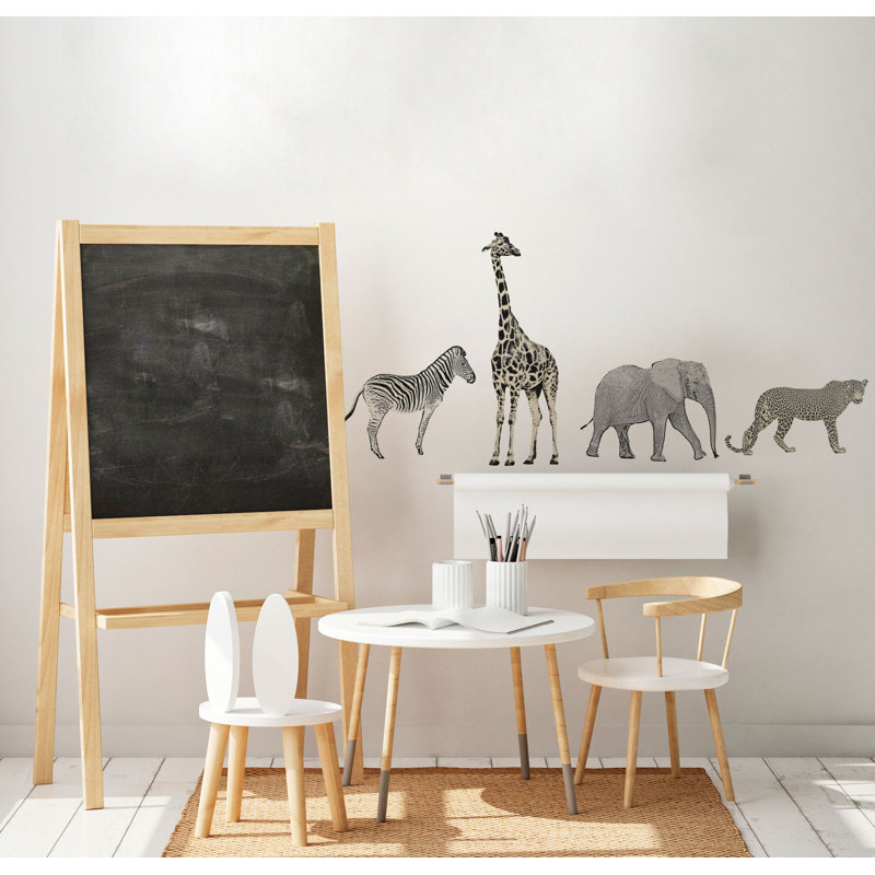 Safari Animals Multicolor Peel and Stick Wall Decals
