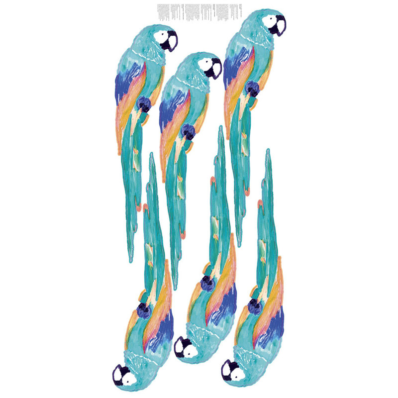 Colorful Tropical Parrot Peel and Stick Wall Decal Set