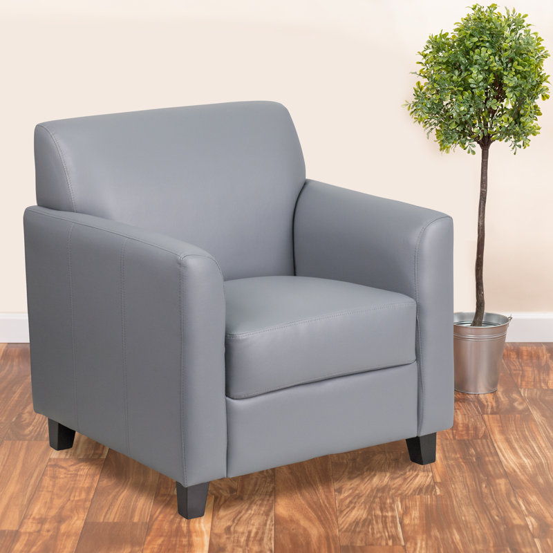 Diplomat Gray LeatherSoft Chair with Hardwood Frame