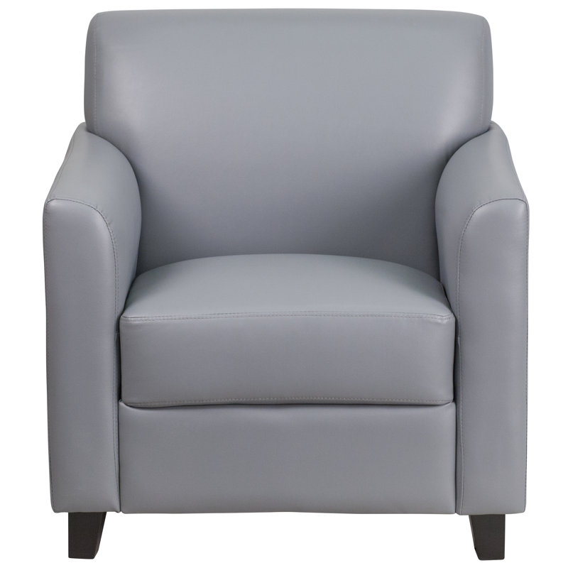 Diplomat Gray LeatherSoft Chair with Hardwood Frame
