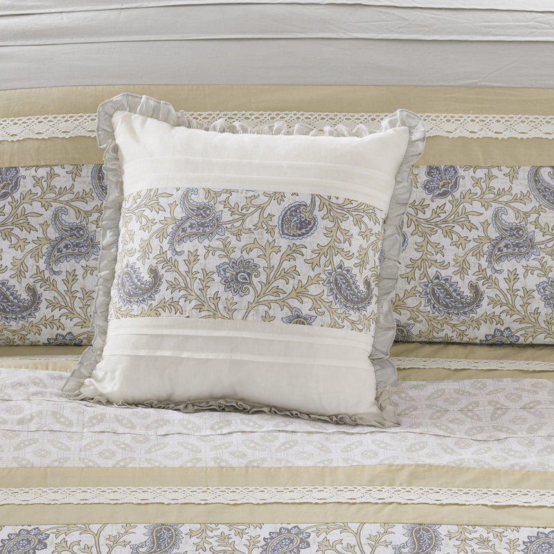 California King Yellow Cotton Reversible Comforter Set