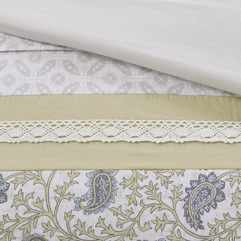 California King Yellow Cotton Reversible Comforter Set
