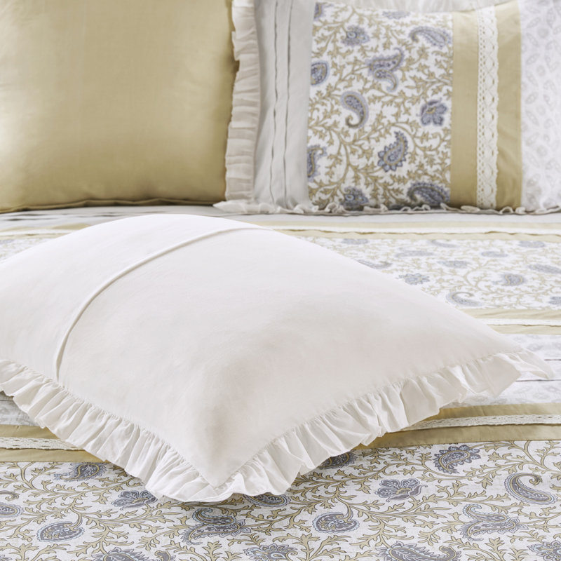 California King Yellow Cotton Reversible Comforter Set