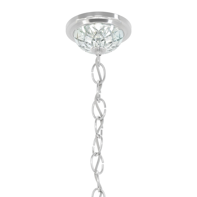 Arlington Polished Silver 5-Light Chandelier with Clear Heritage Crystals