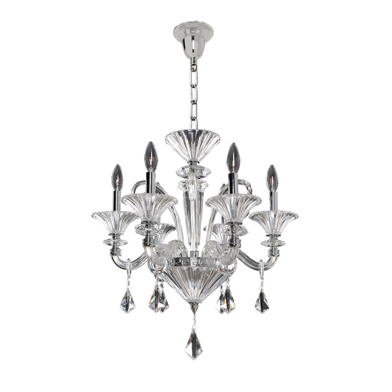 Chauvet 6-Light Chrome and Crystal Candle Chandelier