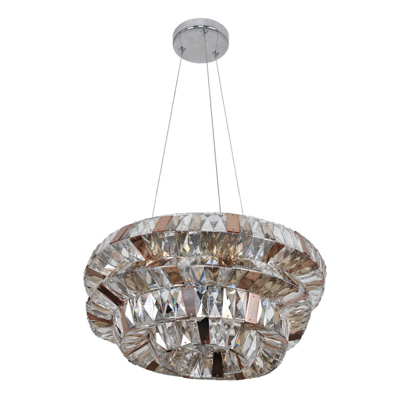 Gehry Chrome Crystal LED Geometric Chandelier
