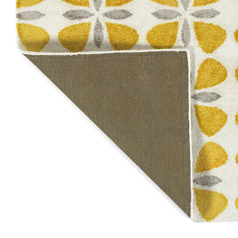 Handmade Peranakan Tile-Inspired Gray Rectangular Rug
