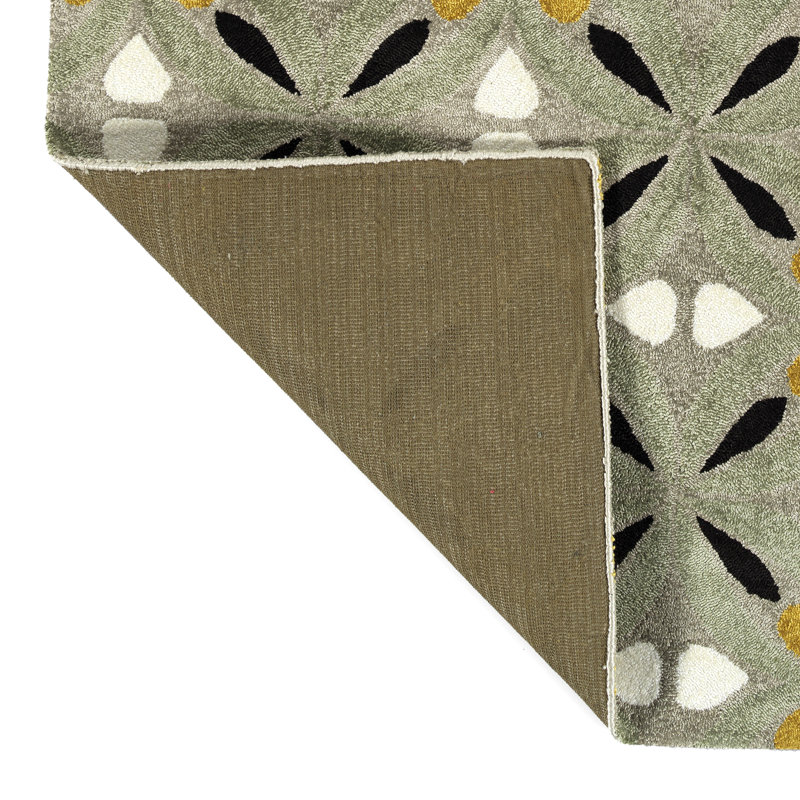 Hand-Tufted Peranakan Tile 8' x 10' Gray Synthetic Area Rug