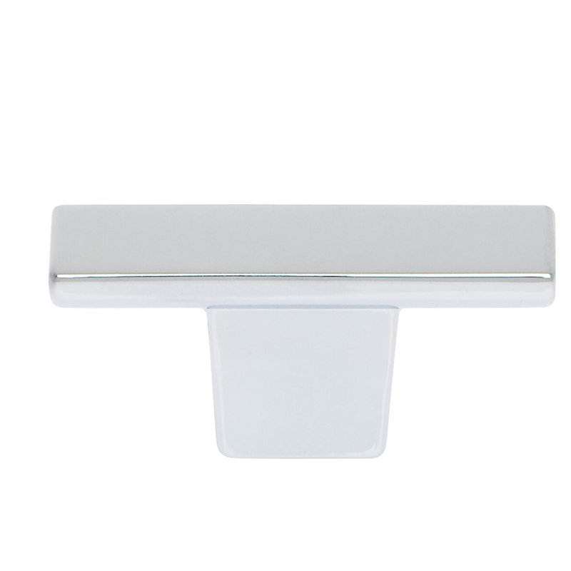 Polished Chrome Rectangular Cabinet Knob with Mounting Hardware