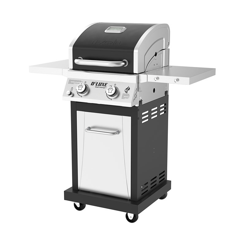Nexgrill Deluxe Black 2-Burner Propane Gas Grill with Foldable Shelves