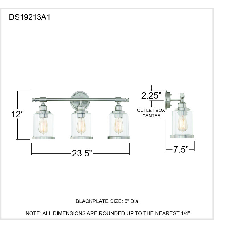 Alford 3-Light Brushed Nickel Dimmable Vanity Sconce