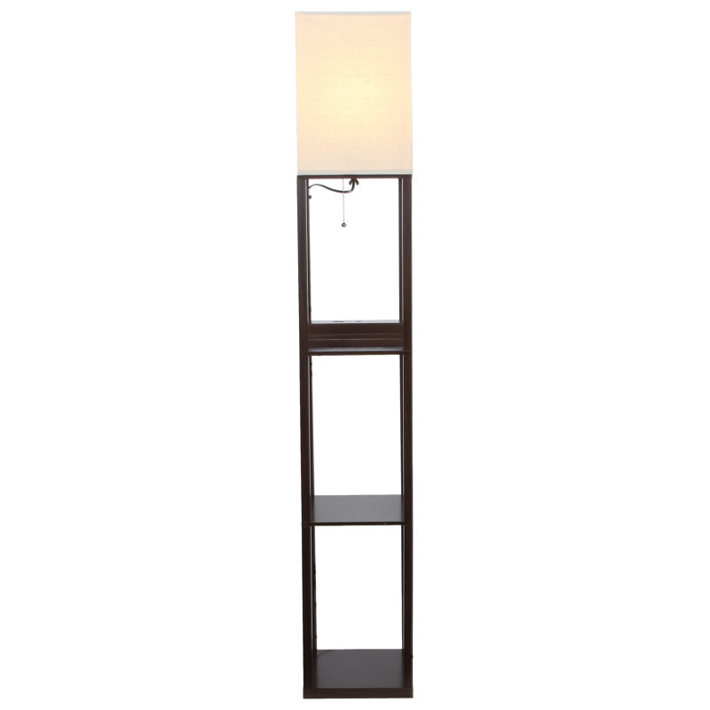 Havana Brown 63'' Smart LED Shelf Floor Lamp with USB Port