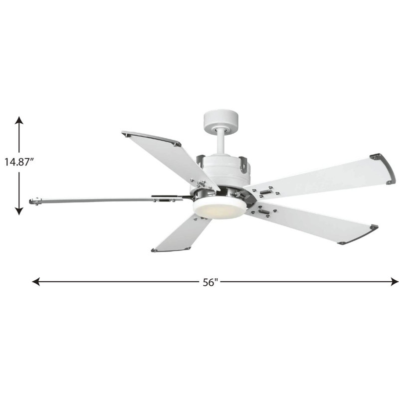 Satin White 56'' Smart Ceiling Fan with LED Light and Remote