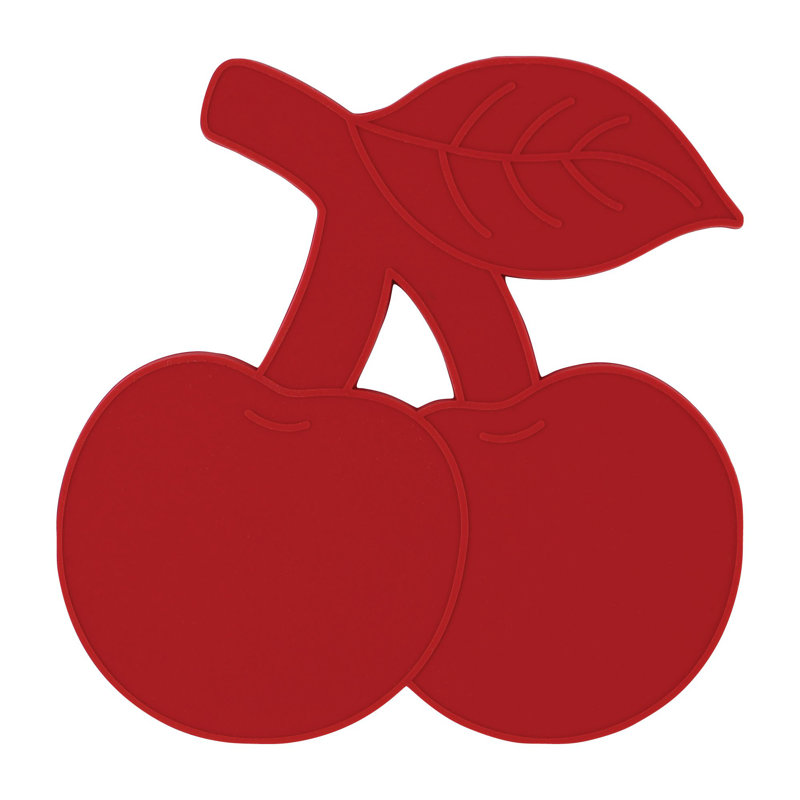 Cherry Red Silicone Novelty Coaster Set of 4