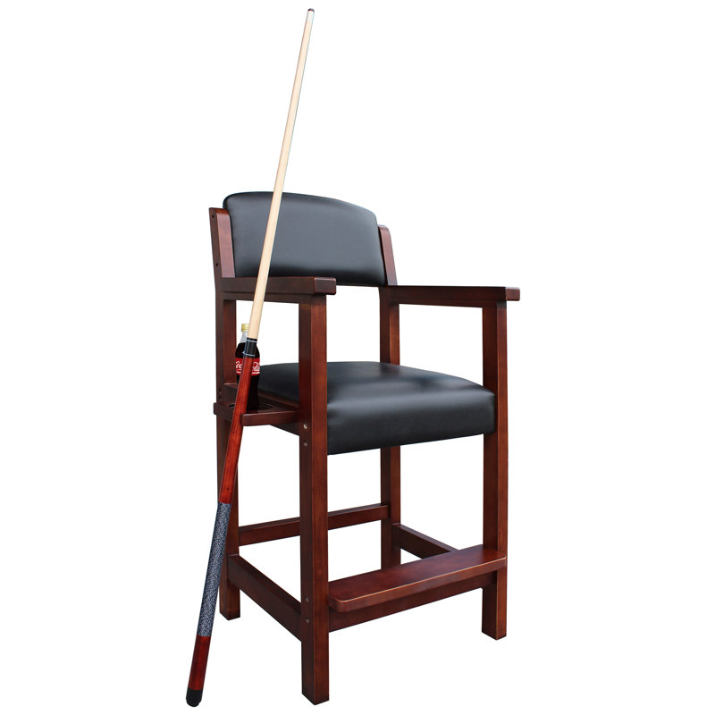 Cambridge Spectator 44'' Antique Walnut Chair with Leatherette Cushion