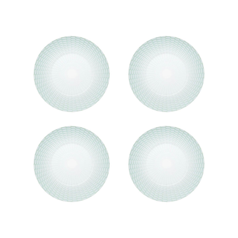 Handcrafted White Porcelain Bread and Butter Plates, Set of 4